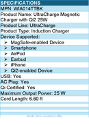Belkin WIA014TTBK UltraCharge Magnetic Charger with Qi2 25W - Black
