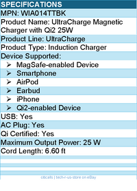 Belkin WIA014TTBK UltraCharge Magnetic Charger with Qi2 25W - Black