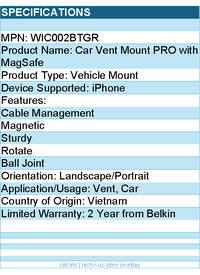 Belkin WIC002btGR Vehicle Mount for iPhone - Landscape/Portrait