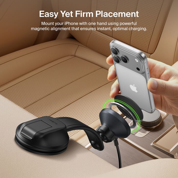 Belkin WIC011TTBK BoostCharge Magnetic Wireless Charging Car Vent Mount