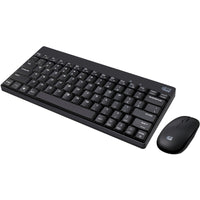 Adesso WKB-1100CB - Wireless Spill Resistant Mini Keyboard & Mouse Combo - Black