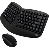 Adesso WKB-1150CB Tru-Form Wireless Ergo Mini Keyboard & Mouse - Wireless - RF
