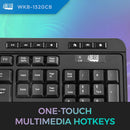 Adesso WKB-1320CB Antimicrobial Wireless Desktop Keyboard and Mouse - Black