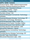 Adesso WKB-1320CB Antimicrobial Wireless Desktop Keyboard and Mouse - Black
