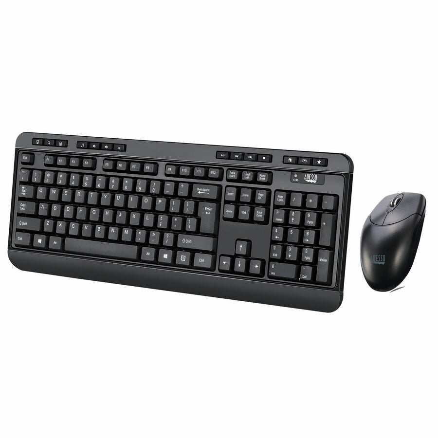 Adesso WKB-1320CB Antimicrobial Wireless Desktop Keyboard and Mouse