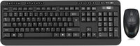 Adesso WKB-1320CB Antimicrobial Wireless Desktop Keyboard and Mouse - Black