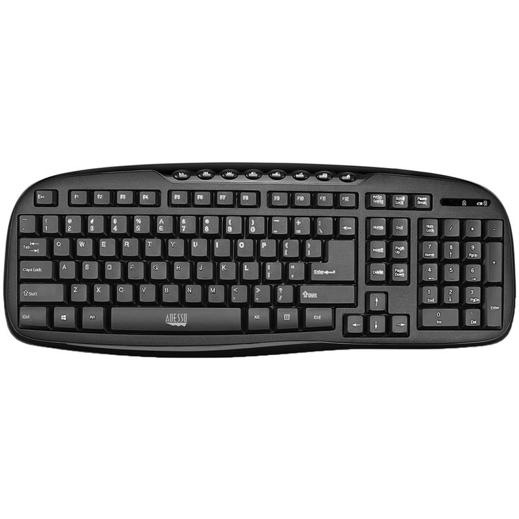 Adesso WKB-1330CB 2.4 GHz Wireless Desktop Keyboard and Mouse Combo - Black
