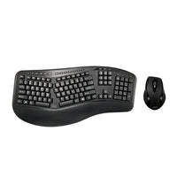 Adesso WKB-1500GB Wireless Ergonomic Keyboard and Laser Mouse - Black