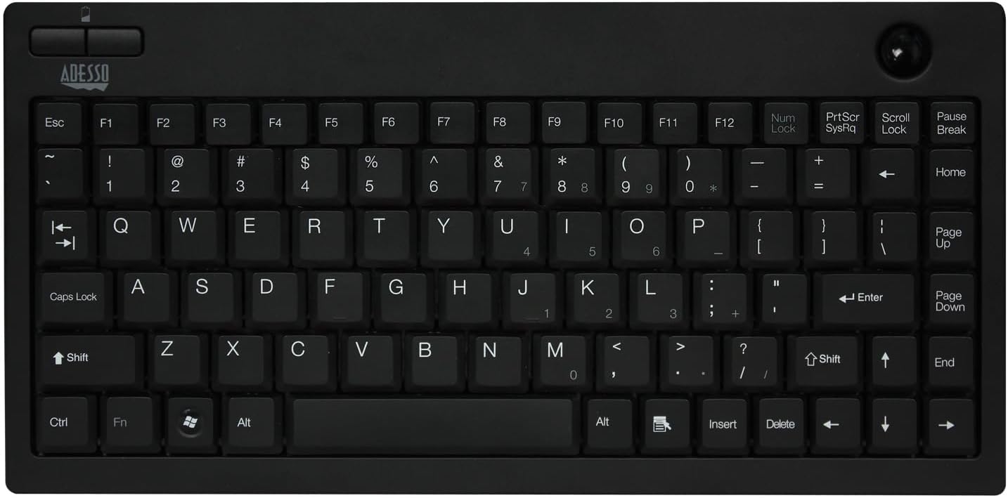 Adesso WKB-3100UB Wireless Keyboard - USB - 87 Keys - Black