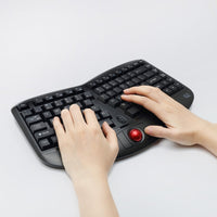 Adesso WKB-3150UB Tru-Form Media 3150 - 2.4 GHz Wireless Ergo Trackball Keyboard