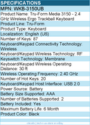 Adesso WKB-3150UB Tru-Form Media 3150 - 2.4 GHz Wireless Ergo Trackball Keyboard