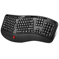 Adesso WKB-3500UB 2.4 GHz Wireless Ergonomic Trackball Keyboard
