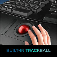 Adesso WKB-3500UB 2.4 GHz Wireless Ergonomic Trackball Keyboard