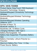 Adesso WKB-7000BB EasyTouch 7000 Multi OS Bluetooth Scissor Switch Keyboard