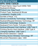 Adesso WKB-7300CB EasyTouch WKB-7300 Keyboard & Mouse - Wireless - USB Type A