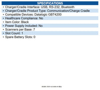 Datalogic WLC4190-BK-BT Gryphon 4X00 Charging Base BT Black