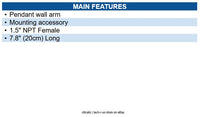 Pelco WLMT-1021 Pendant Wall Arm, 1.5" NPT Female, 20cm (7.8") Lon