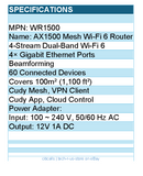 Cudy WR1500 AX1500 Gigabit Dual Band Wi-Fi 6 Router Retail