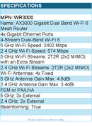 Cudy WR3000 AX3000 Gigabit Dual Band Wi-Fi 6 Mesh Router Retail