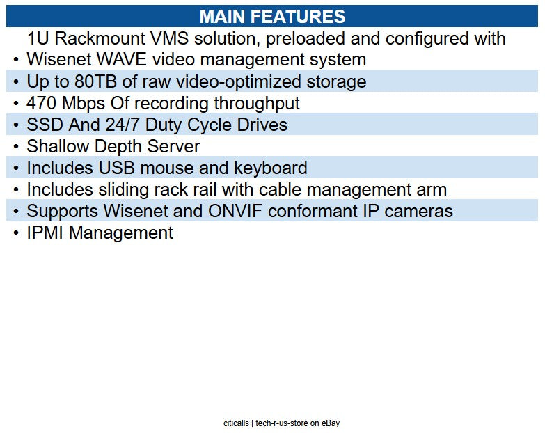 Hanwha WRR-P-E201L-32TB WRR-P-E201x Series Wave Recording Server (Linux Ubuntu