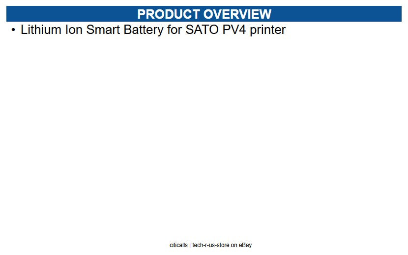 Sato WWPV45010 Lithium Ion Smart Battery for SATO PV4 printer