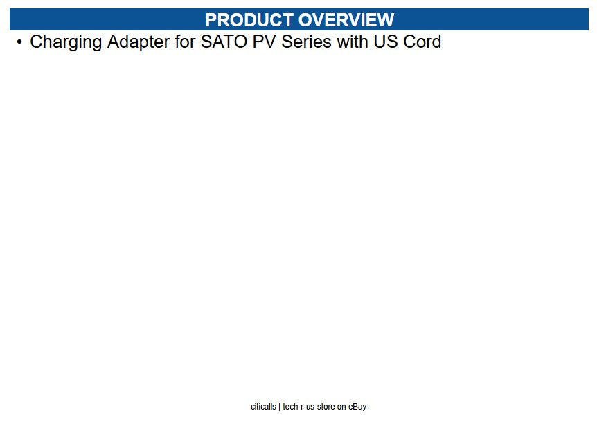 Sato WWPV95951 Charging Adapter for SATO PV Series with US Cord