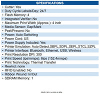 Sato WWSG04001 SG112EX 10.5" Thermal Transfer Printer, 305dpi, USB/LAN/Serial/
