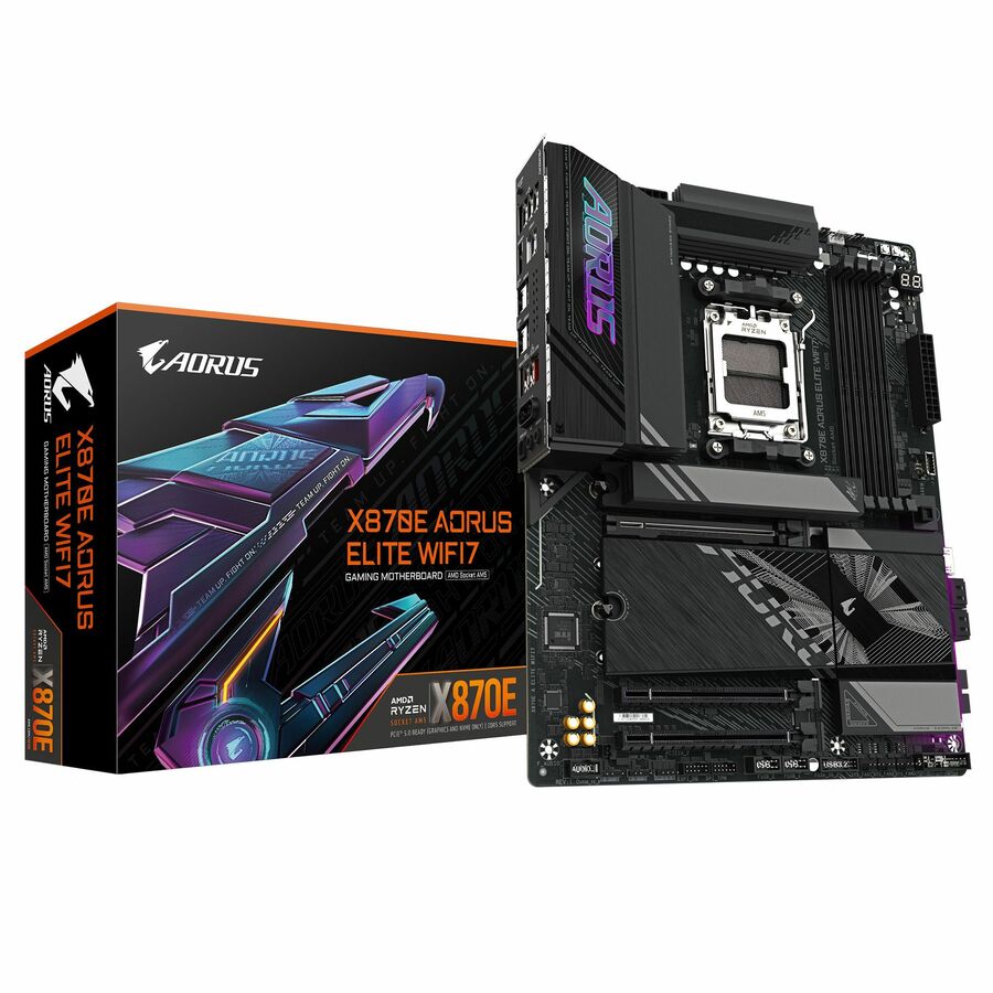 Gigabyte X870E A ELITE WIFI7 Motherboard -AMD X870E AM5 Max256GB DDR5 ATX Retail