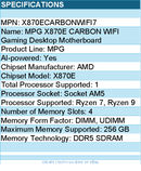 MSI X870ECARBONWIFI7 MPG X870E CARBON WIFI Gaming Desktop Motherboard