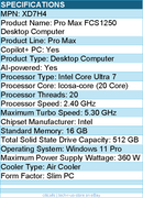 Dell XD7H4 Pro Max FCS1250 Desktop Computer - Intel Core Ultra 7 265