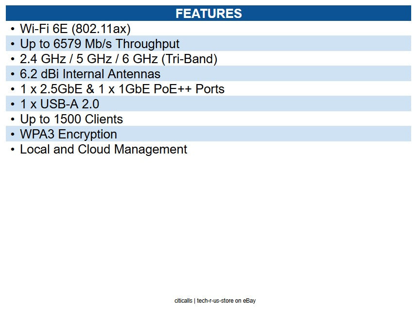 Cambium Networks XE3-4X00B00-US XE3-4 Indr TBB WiFi 6eAP SDR4x42.5GbE US