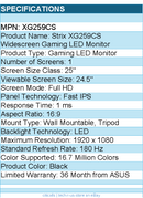 ASUS XG259CS ROG Strix 25" Class Full HD Gaming LED Monitor - 16:9 - Black