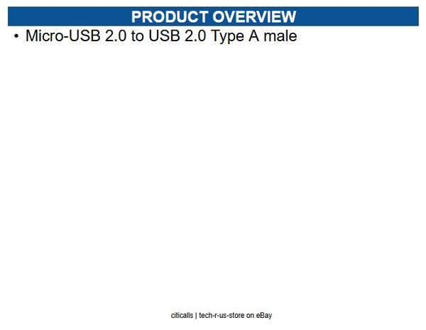 Extreme Networks XN-MICRO-USB-USBA Micro-USB 2.0 to USB 2.0 Type A male
