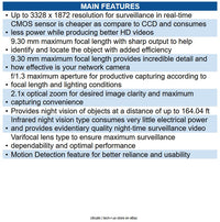 Hanwha XNO-8083R Series 6MP IR Bullet Camera, 4.4-9.3mm Motorized Varifocal Lens