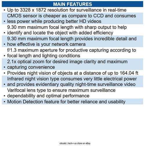 Hanwha XNO-8083R Series 6MP IR Bullet Camera, 4.4-9.3mm Motorized Varifocal Lens