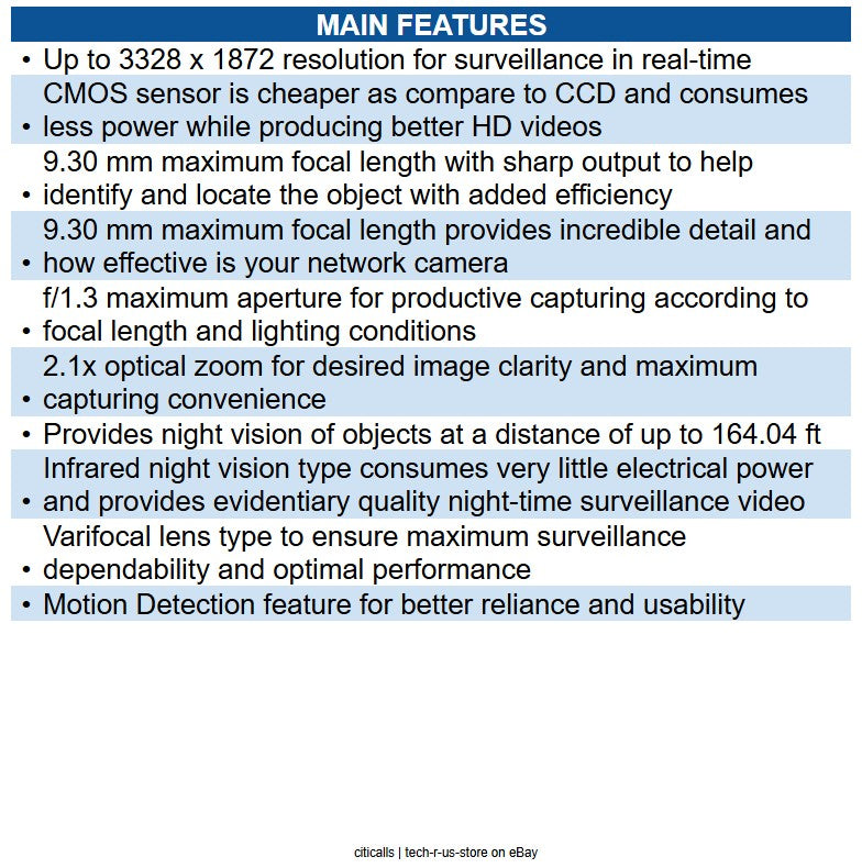 Hanwha XNO-8083R Series 6MP IR Bullet Camera, 4.4-9.3mm Motorized Varifocal Lens