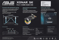 Asus XONAR SE Sound Card 192kHz 24-bit hi-res with 116dB SNR PCI-Express Gaming