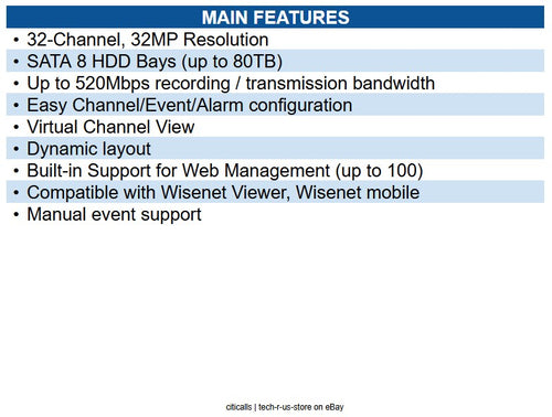 Hanwha XRN-3220B2-16TB 32MP 32-Channel NVR with 12th Gen. Intel Processor, 16TB