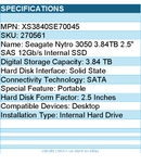 Seagate XS3840SE70045 Nytro 3050 3.84TB 2.5" SAS 12Gb/s Internal SSD