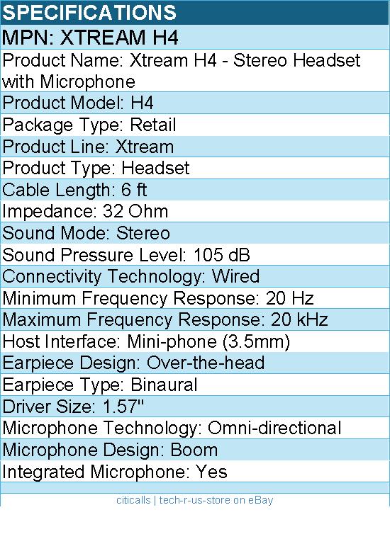 Adesso Xtream H4 - 3.5mm Stereo Headset with Microphone - Wired