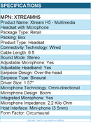 Adesso XtreamH5 - 3.5mm Stereo Headset with Microphone - Noise Cancelling