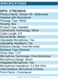 Adesso XtreamH5 - 3.5mm Stereo Headset with Microphone - Noise Cancelling