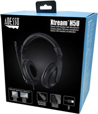 Adesso Xtream H5U USB Stereo Headset with Microphone - Noise Cancelling