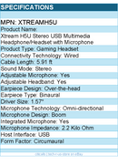 Adesso XtreamH5U - USB Stereo Headset with Microphone - Noise Cancelling -Wired