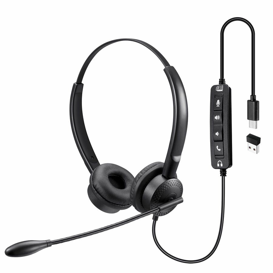 Adesso XTREAMP4T-TAA Headset with Push to talk - Stereo - USB Type C - Wired