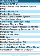 Adesso XTREAM S4 USB-Powered Desktop Computer Speaker with Dynamic Sound
