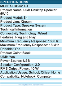 Adesso XTREAM S4 USB-Powered Desktop Computer Speaker with Dynamic Sound