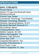 Adesso XtreamT5 Open-Ear Bluetooth Water Resistant Earbuds - Stereo