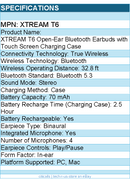 Adesso XTREAM T6 Open-Ear Bluetooth Earbuds with Touch Screen Charging Case