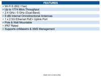 Cambium Networks XV2-2T0XB00-US XV2-2T Wi-Fi 6 Dual-Band Outdoor Access Point